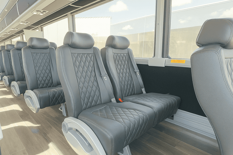 interior of Hialeah Coach Bus Service charter bus