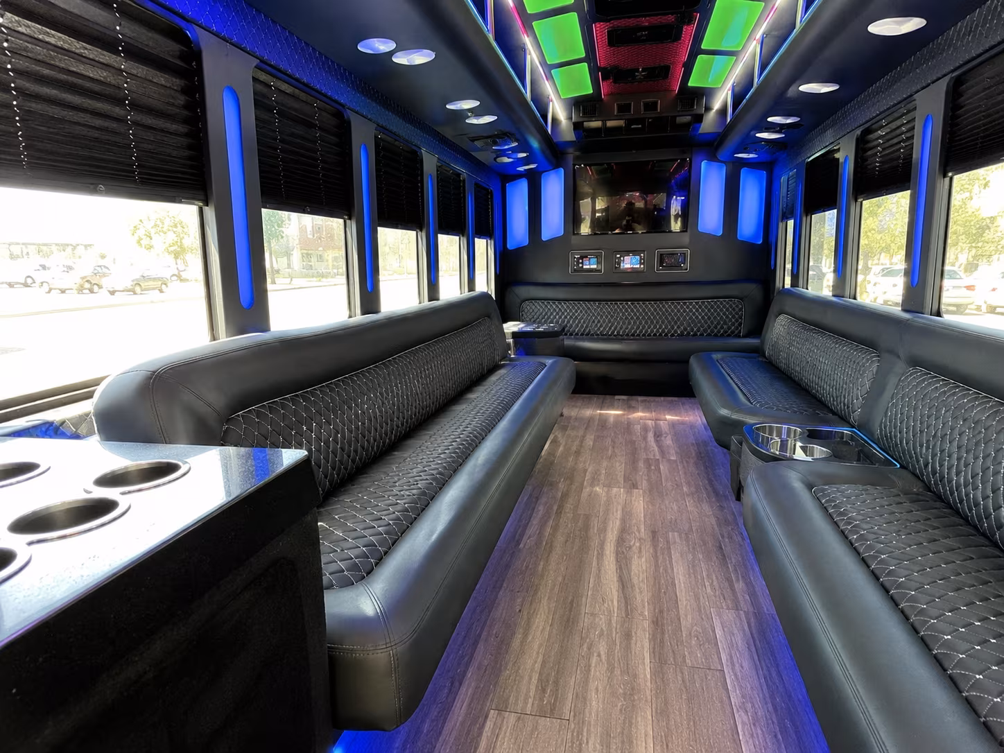 hialeah 15 passenger party bus inside