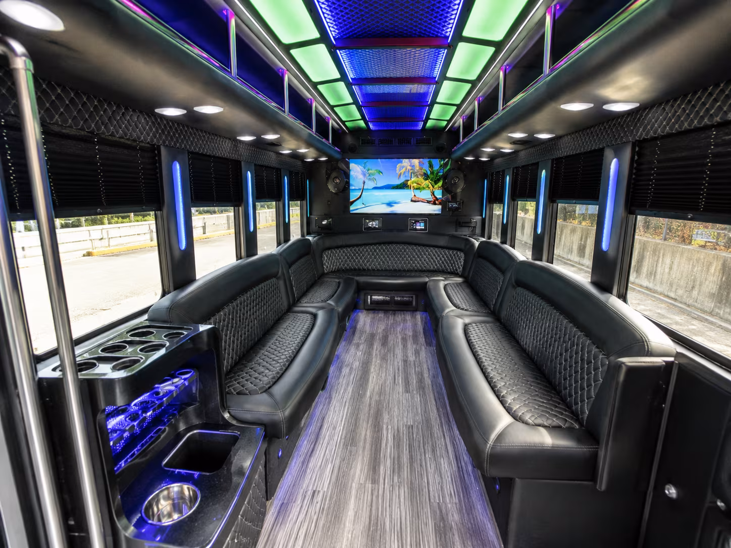 hialeah 18 passenger party bus inside