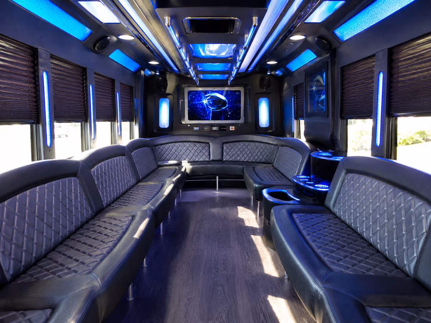 hialeah 28 passenger party bus inside