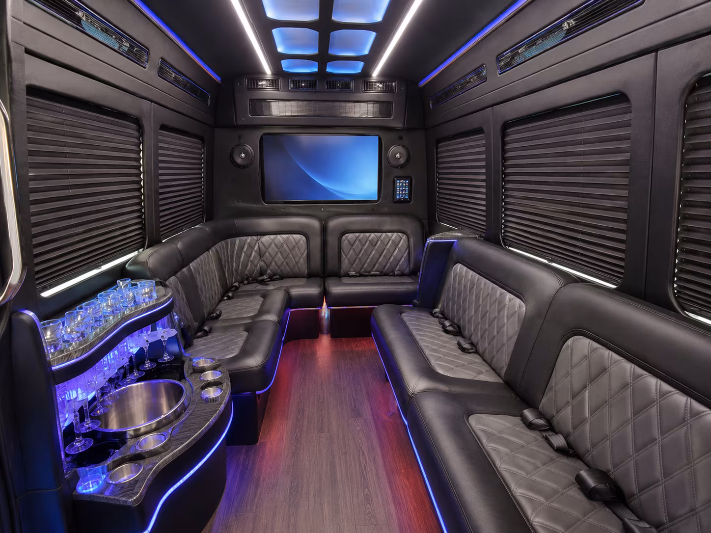 hialeah 30 passenger party bus inside