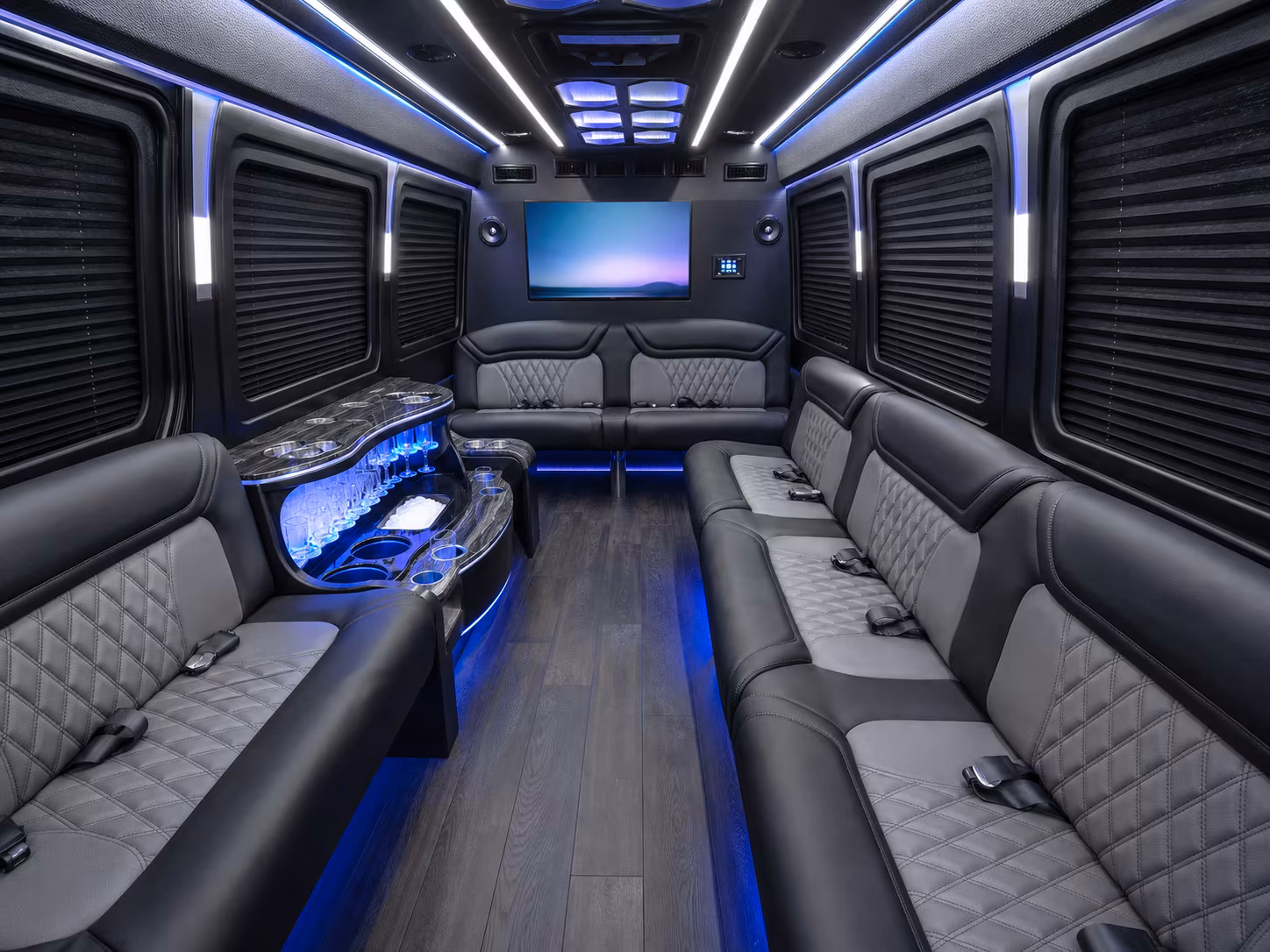 hialeah 40 passenger party bus inside